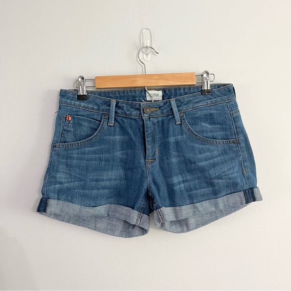 Hudson Jeans Pants - Hudson Denim Jean Shorts RN# 107906 Medium Wash Med Distressing USA Made Sz 28